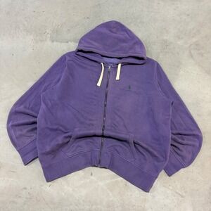 Vintage 90s Purple Polo By Ralph Lauren Zip Up Hoodie